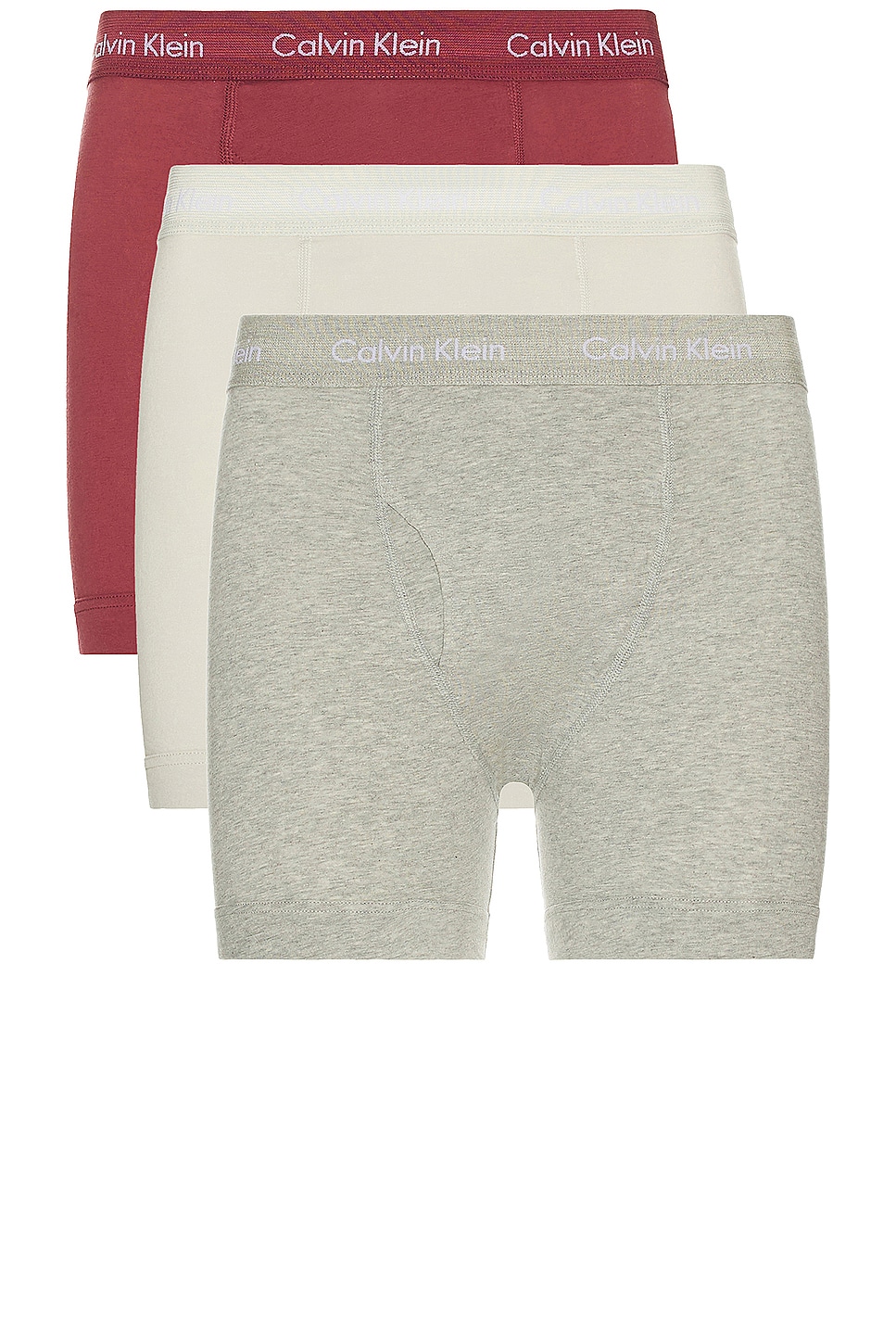 Image 1 of Calvin Klein Underwear Boxer Brief 3-pack in B10 Grey Heather, Silver Birch, & Raspberry Blush