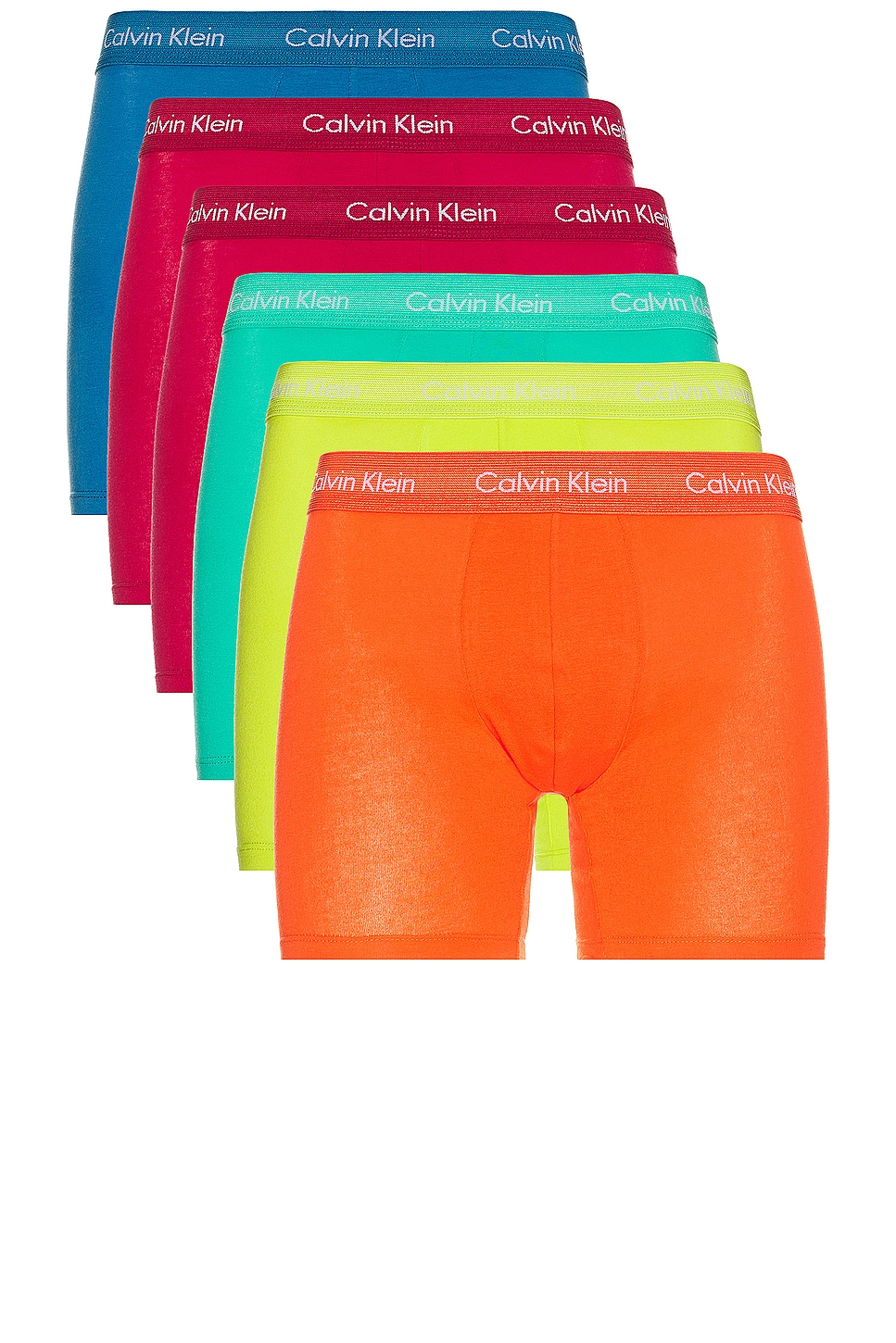Image 1 of Calvin Klein Underwear Boxer Brief 5-pack in Cherry Tomato, Persian Red, Lemon Lime, Aqua Green, & Blue Ambience