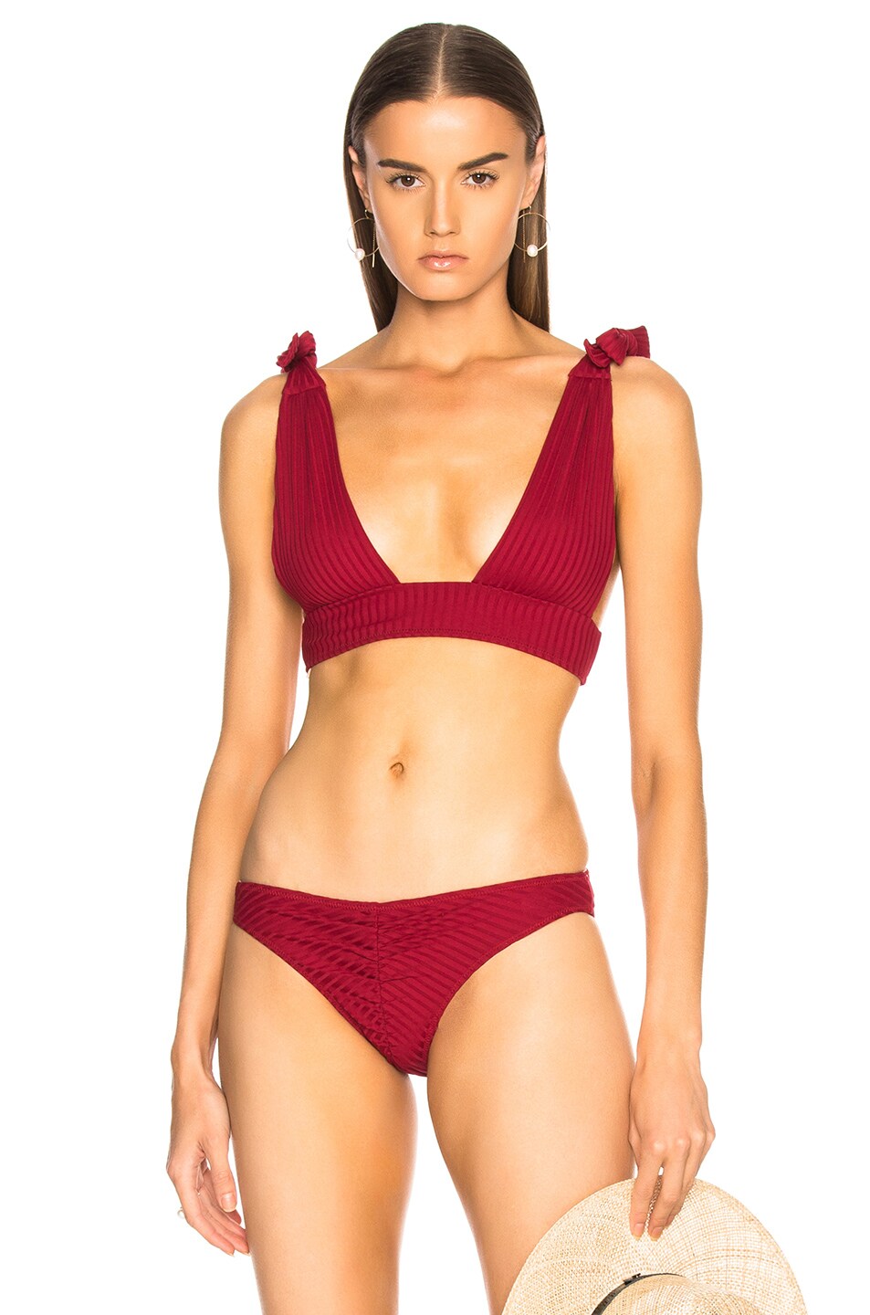 Image 1 of Cali Dreaming Gaia Bikini Top in Ruby Rib