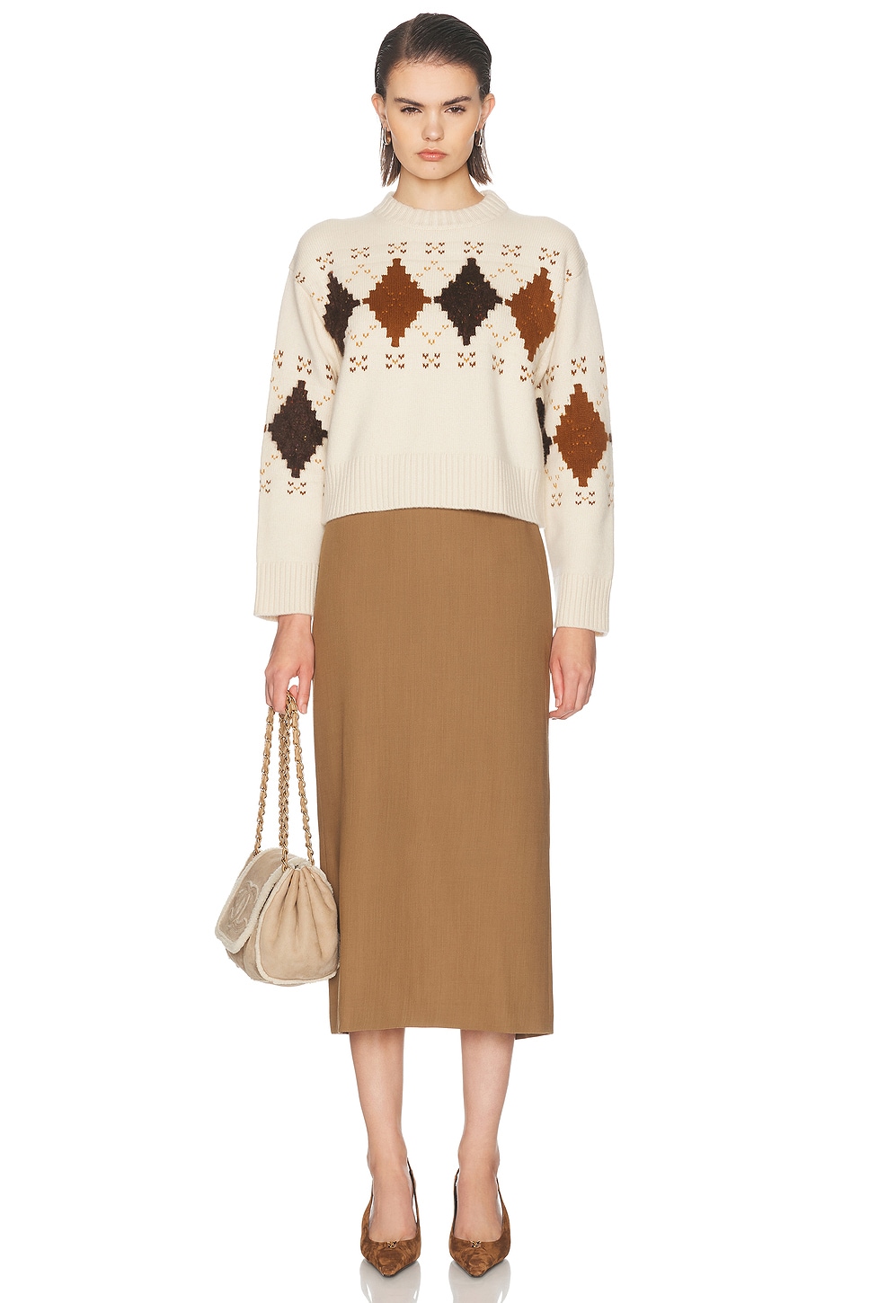 Calle Del Mar Donegal Argyle Crewneck Sweater
