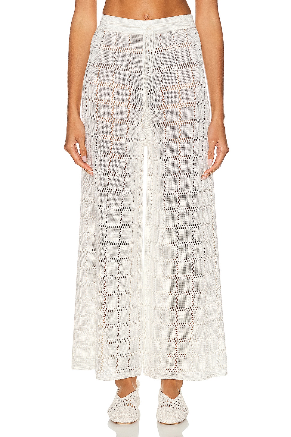 Image 1 of Calle Del Mar Crochet Patchwork Pant in Natural