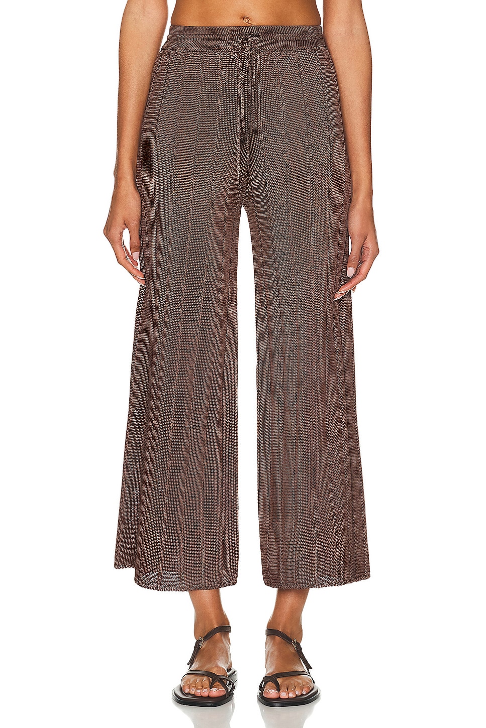 Image 1 of Calle Del Mar Wide Rib Pant in Chocolate