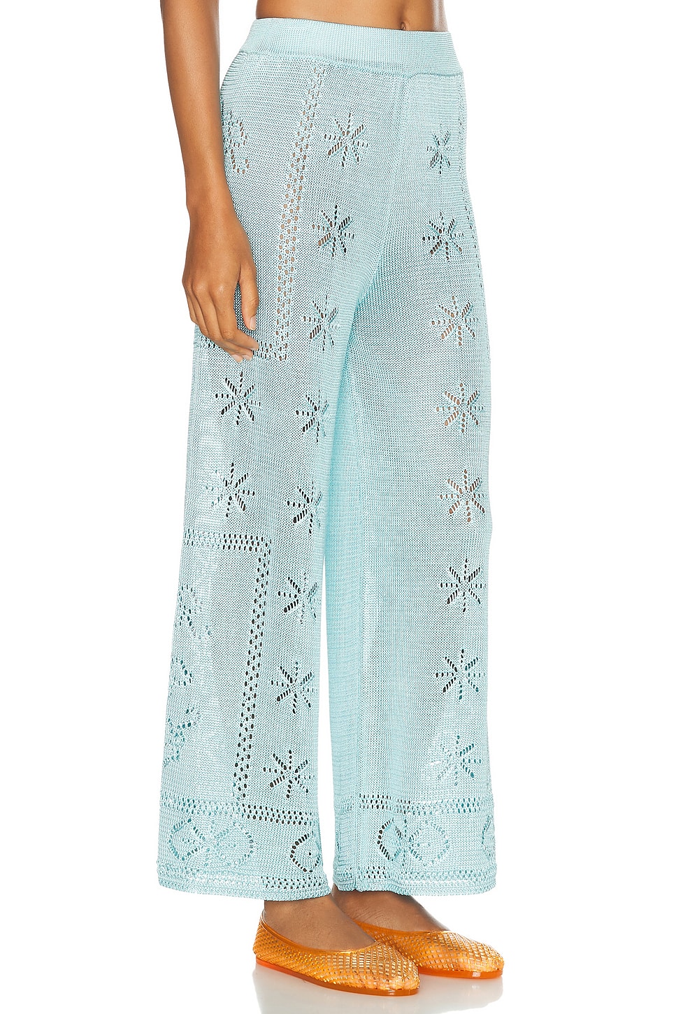 Shop Calle Del Mar Pointelle Pant In Summer Sky