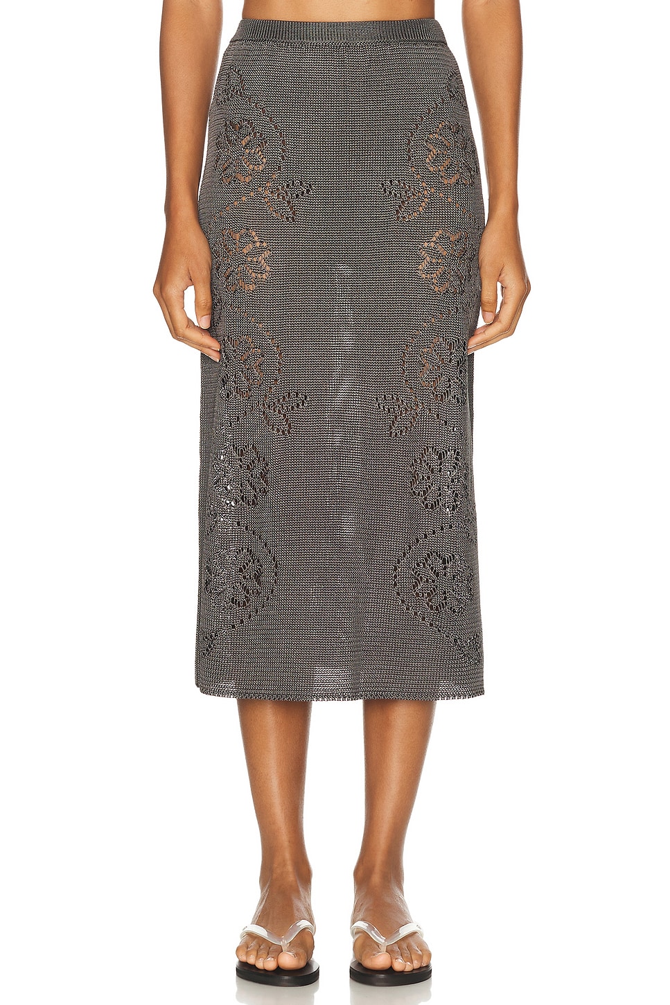 Image 1 of Calle Del Mar Vine Floral Skirt in Charcoal