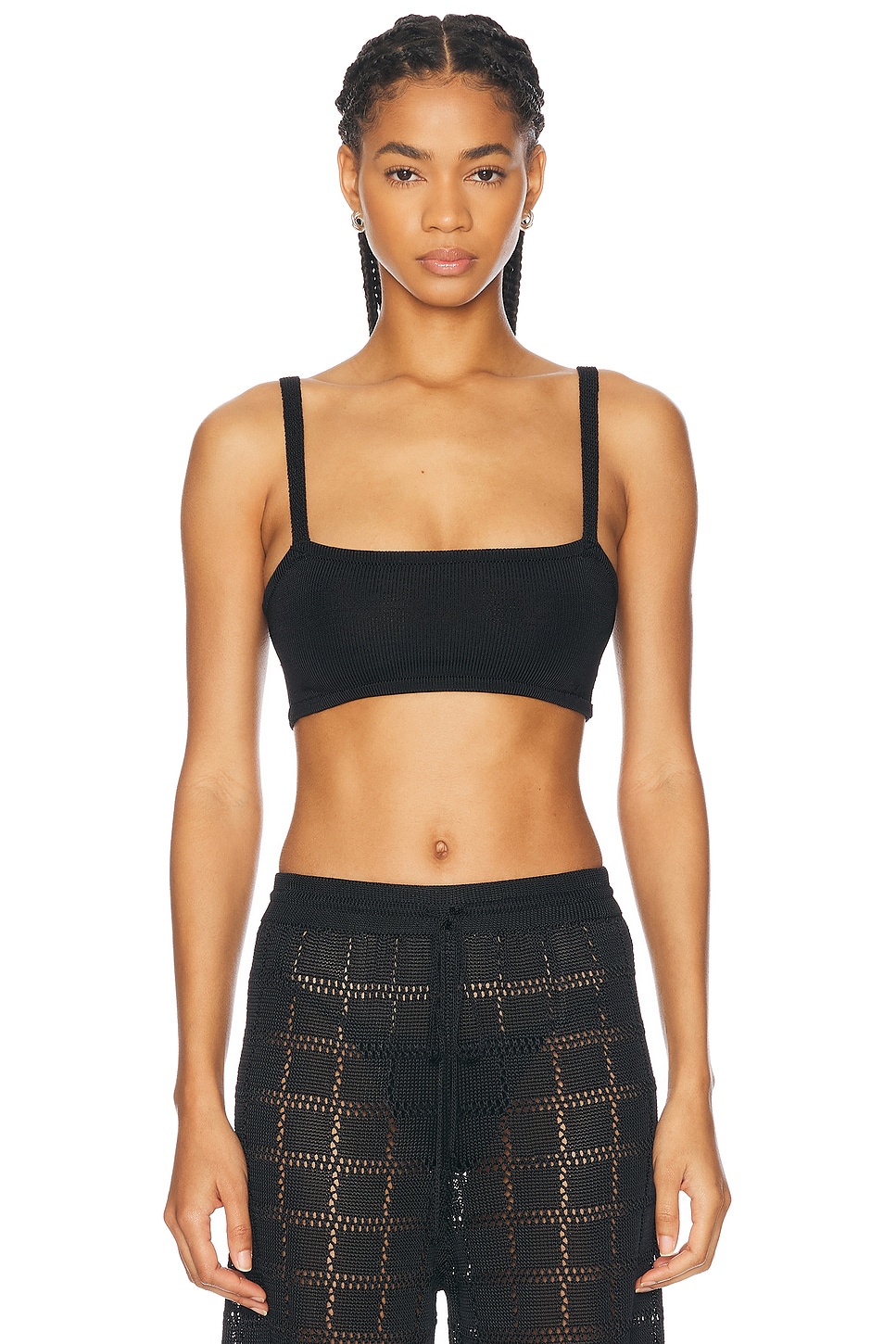 Knit Bandeau Top in Black