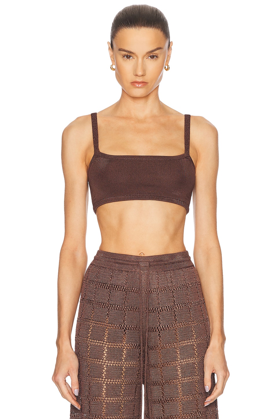 Knit Bandeau Top in Chocolate