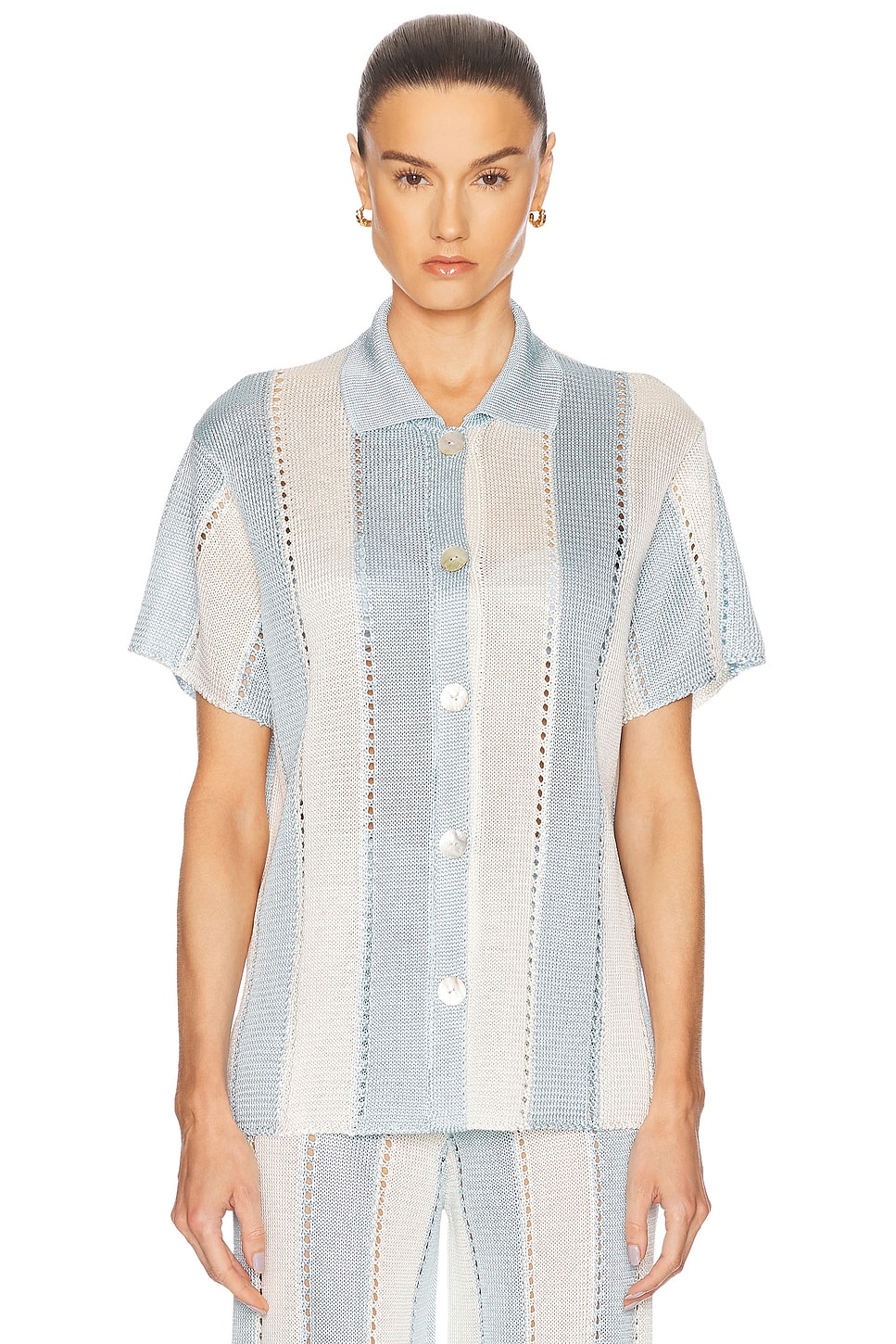 Calle Del Mar Cabana Stripe Short Sleeve Shirt
