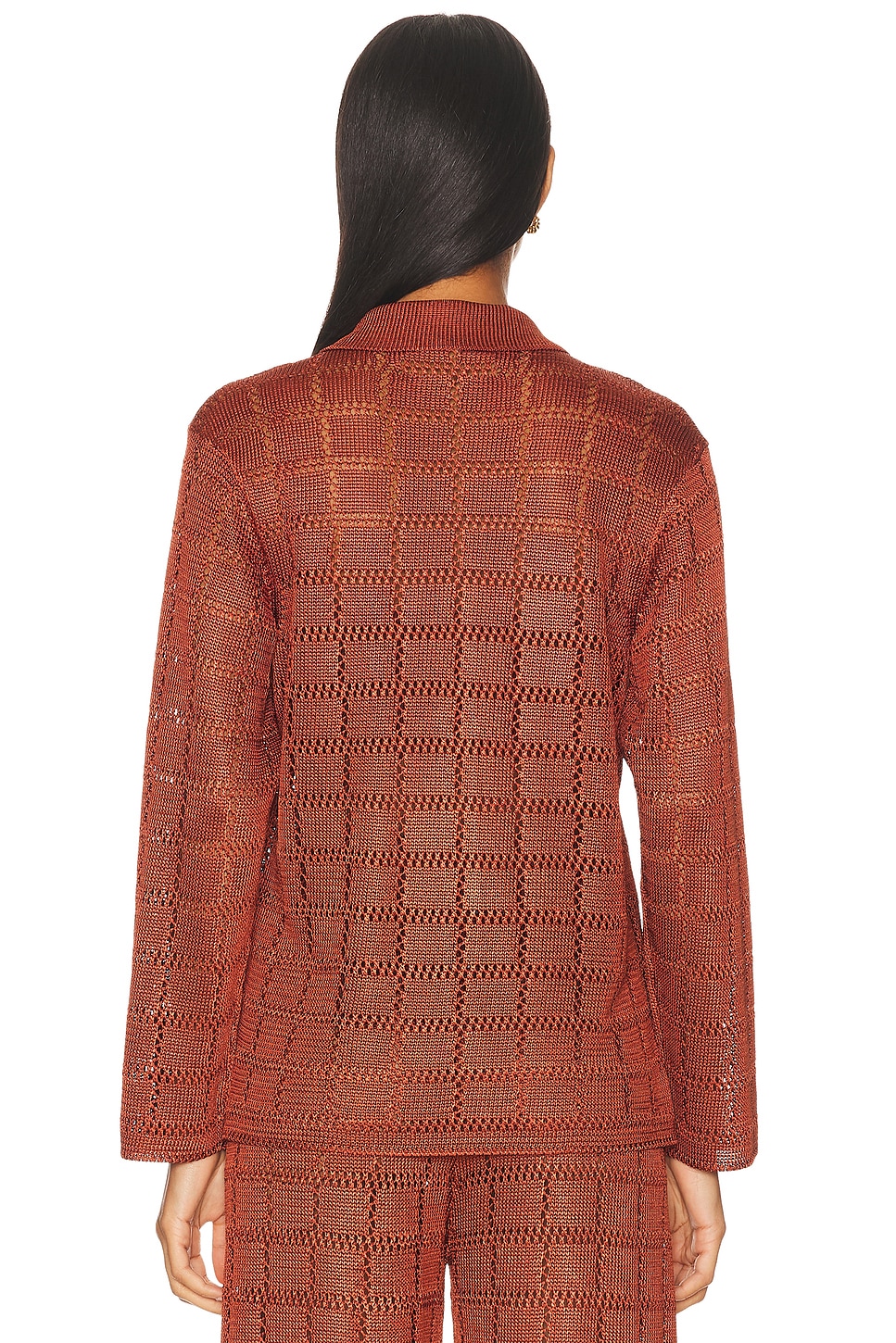 Image 3 of Calle Del Mar Long Sleeve Patchwork Shirt in Clay