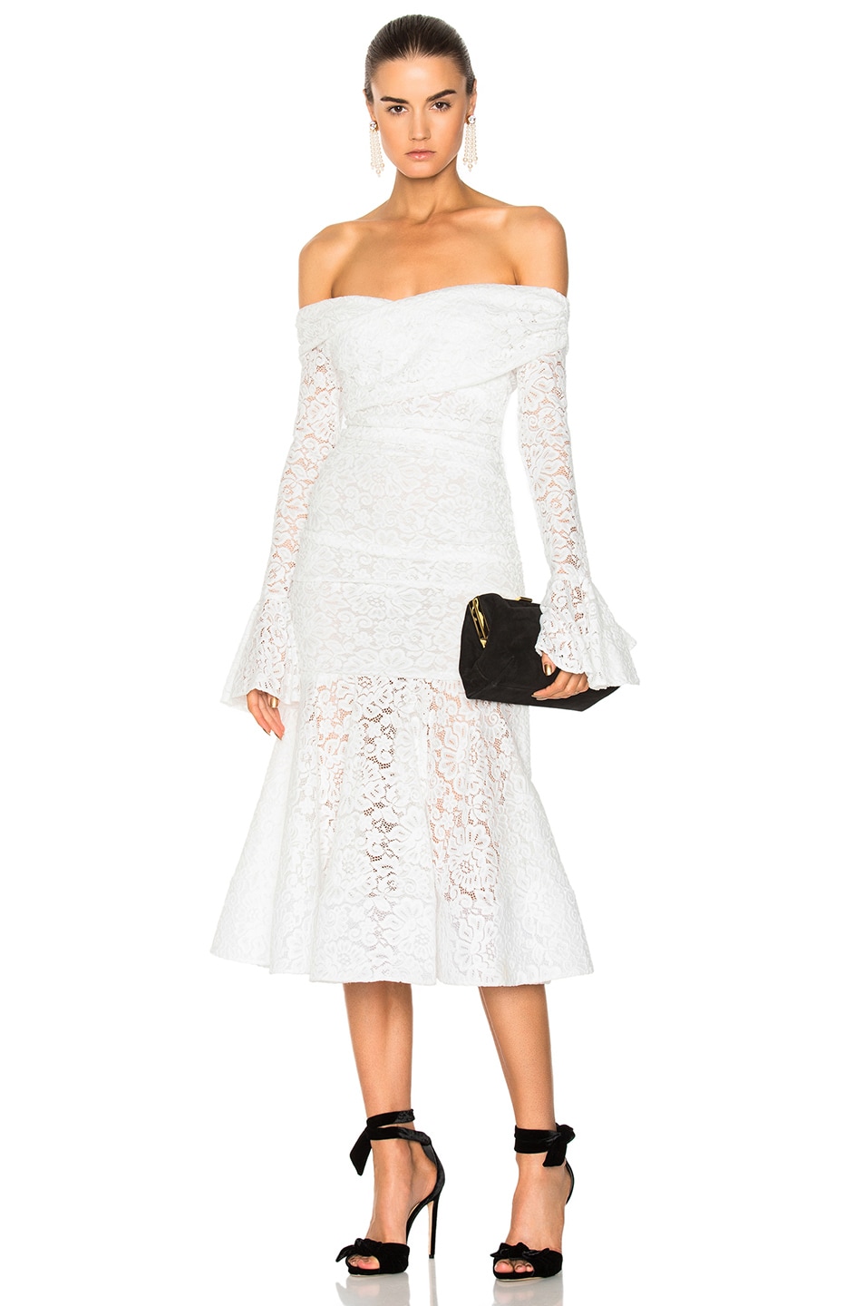 Image 1 of CAROLINE CONSTAS Leda Dress in White
