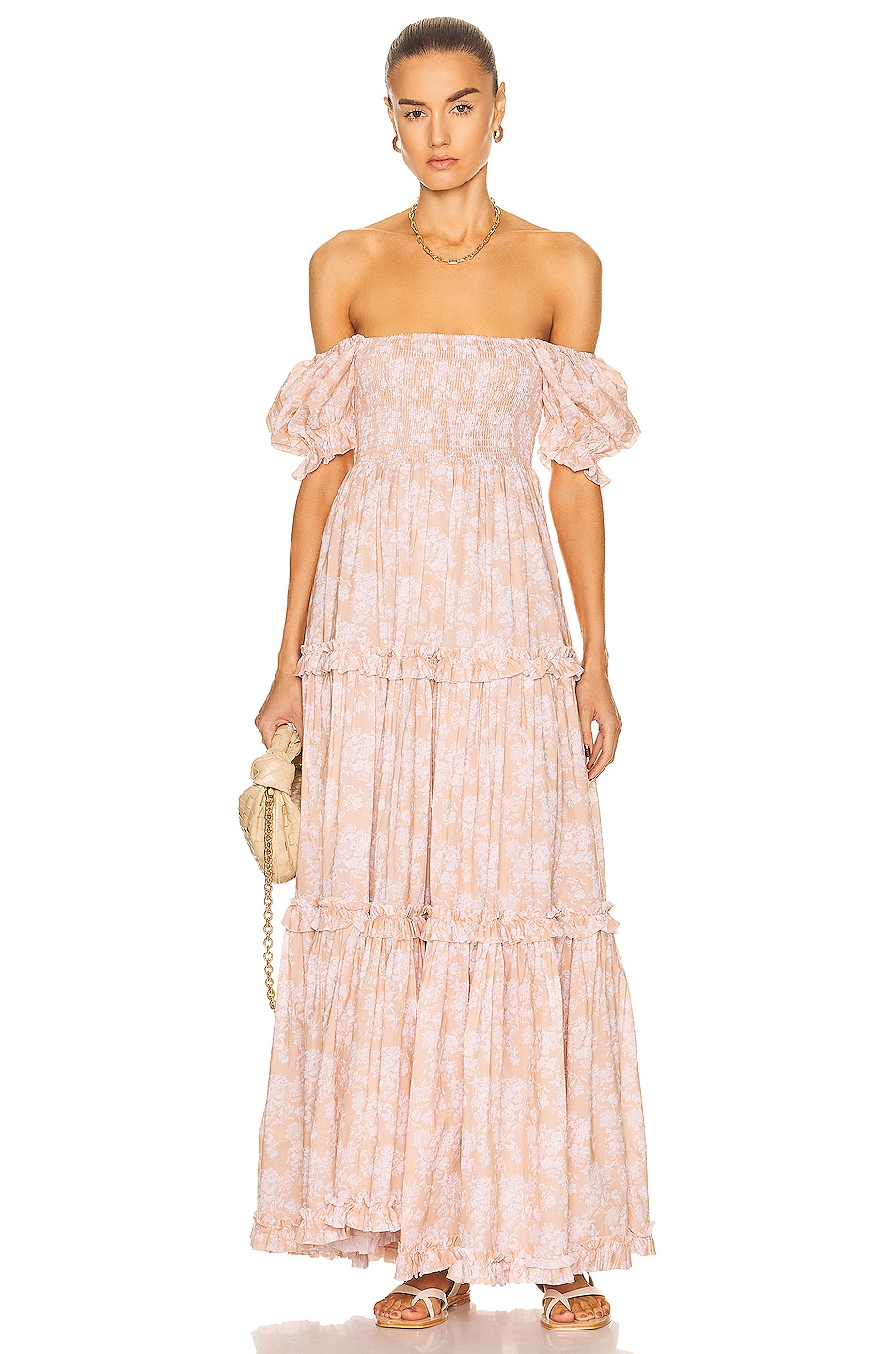 Image 1 of CAROLINE CONSTAS Zuri Dress in Blush Summer Floral