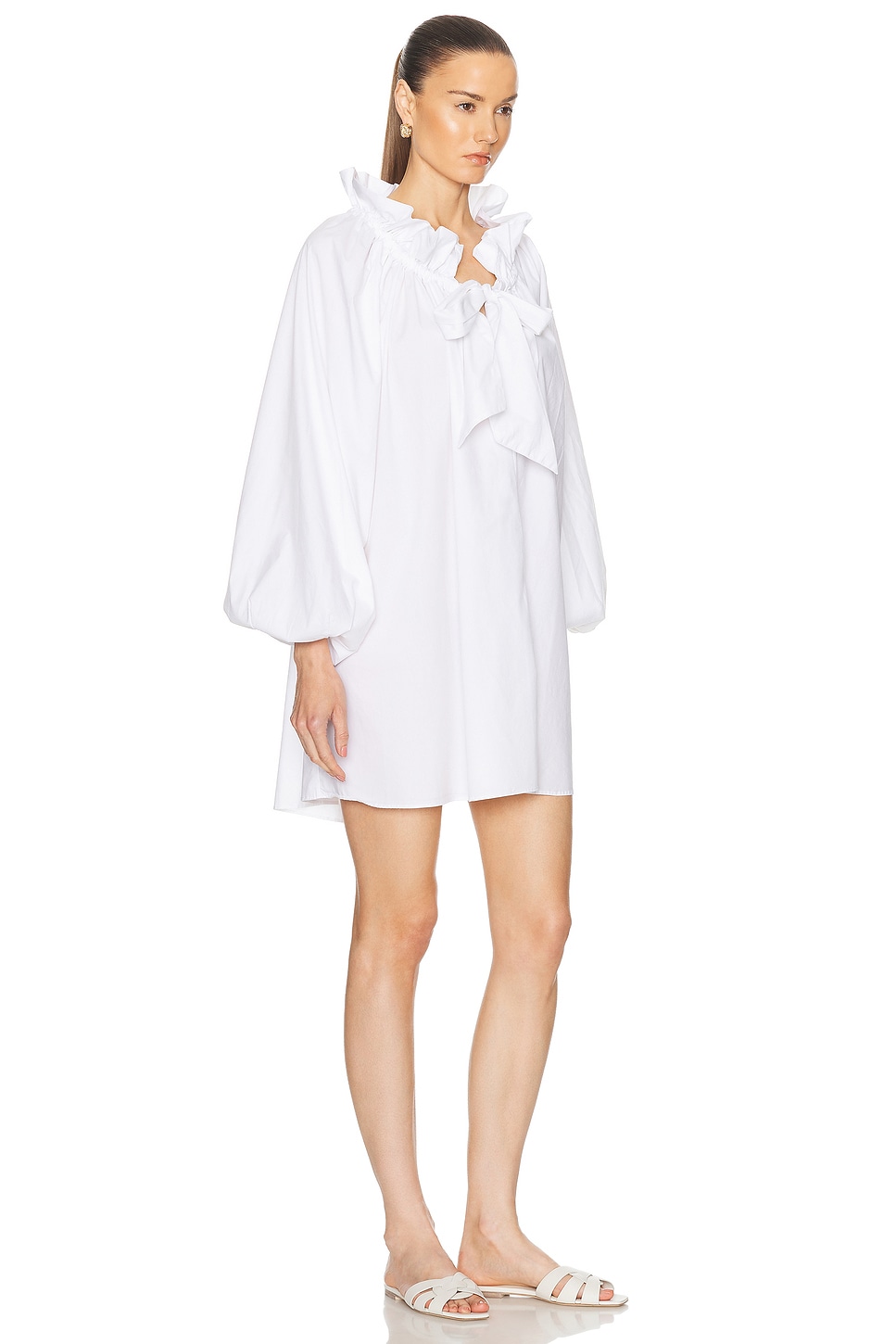 Shop Caroline Constas Adeline Tie Mini Dress In White