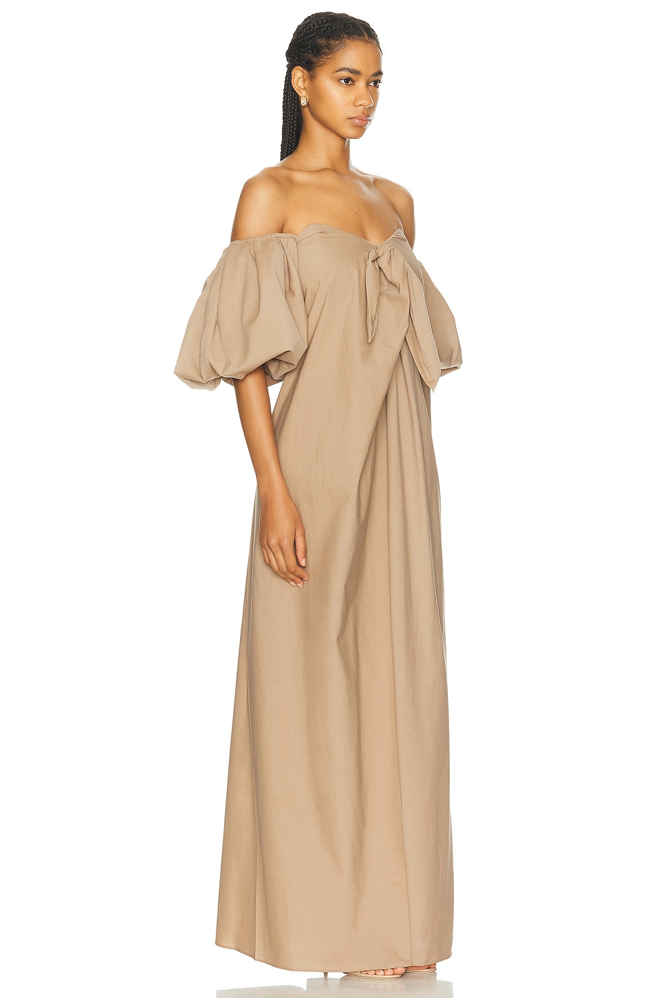 Shop Caroline Constas Reyna Tie Front Column Dress In Chocolate