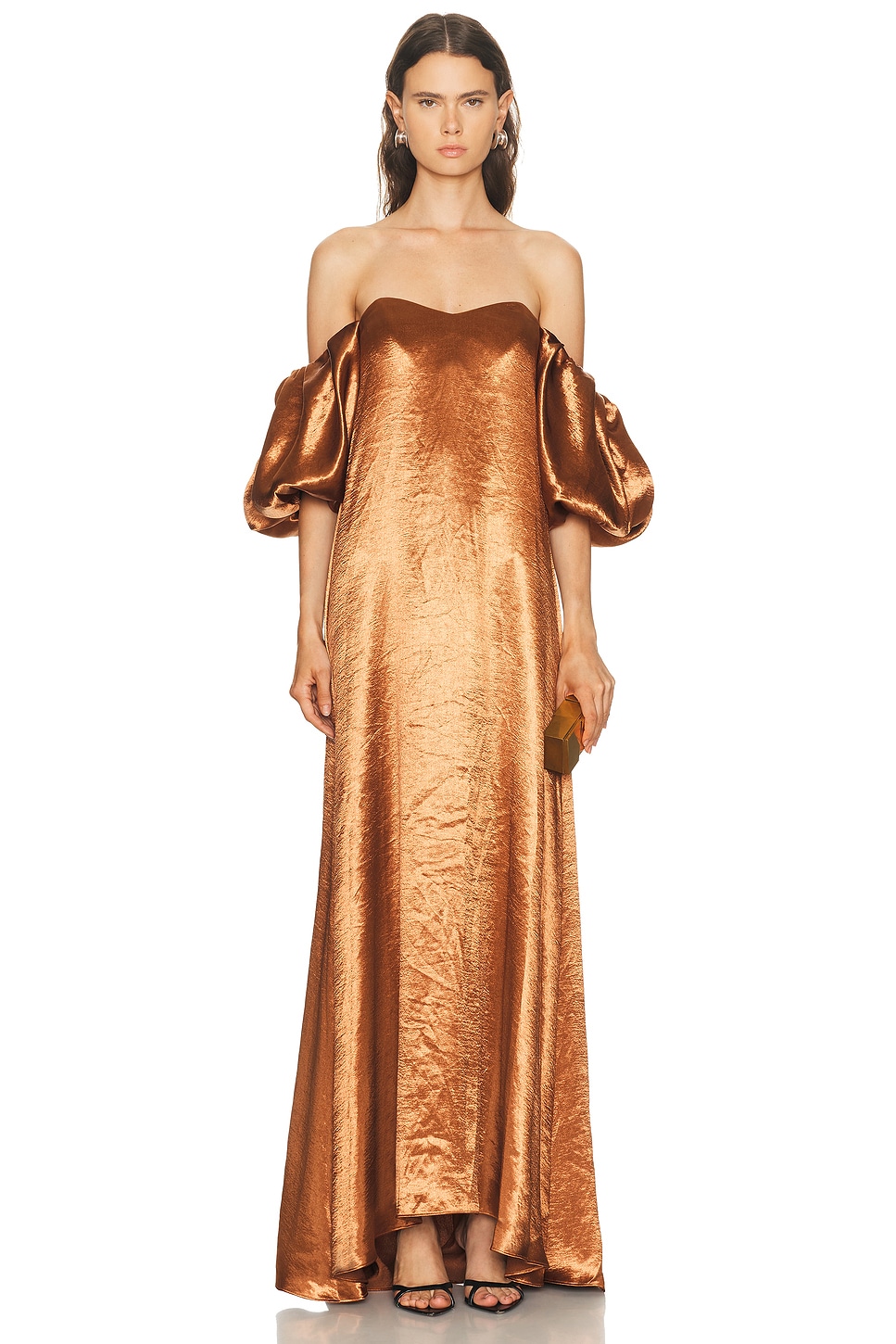 Caroline Constas Palmer Gown In Brown