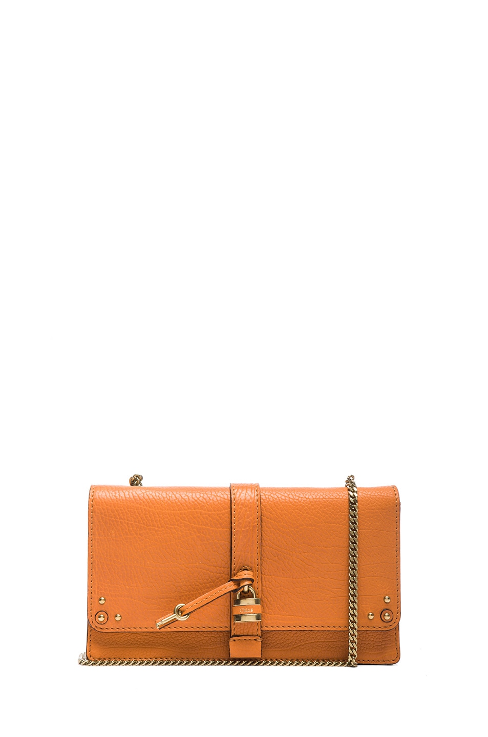 Chloe Aurore Wallet with Chain in Carrot Cake | FWRD