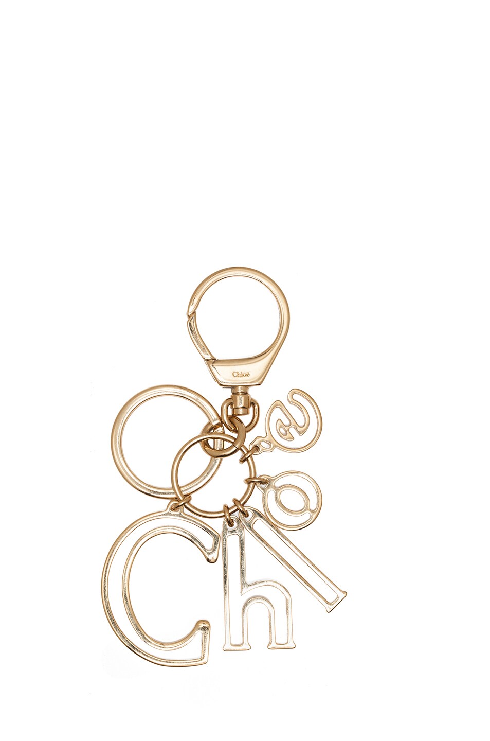 Image 1 of Chloe Letters Plated Key Ring in Gold