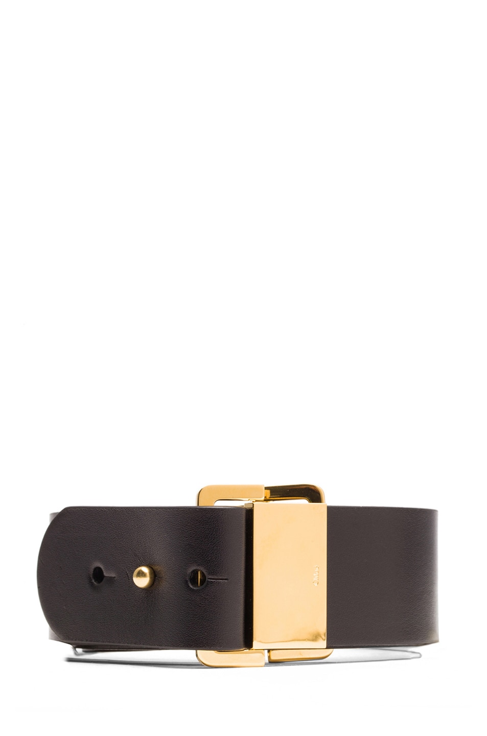 Image 1 of Chloe Sliders Calfskin Leather Belt in Black