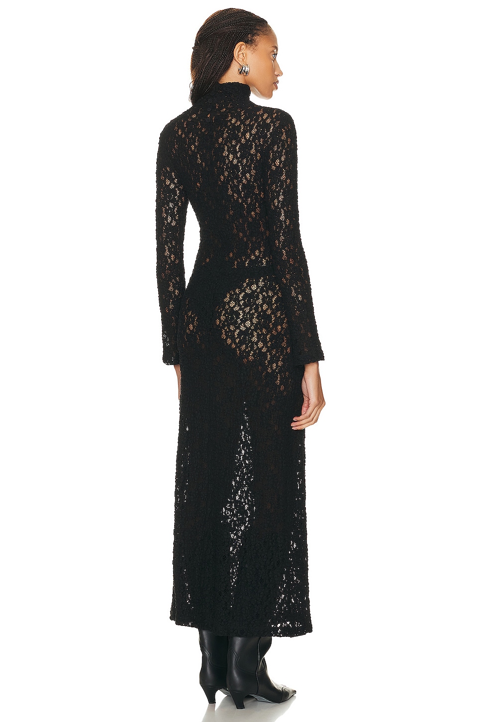 Nana Gotti Turtleneck lace maxi dress