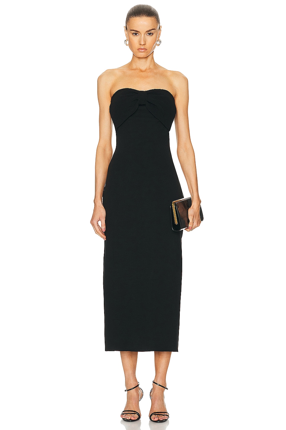 Image 1 of Chloe Strapless Bow Dress in Black