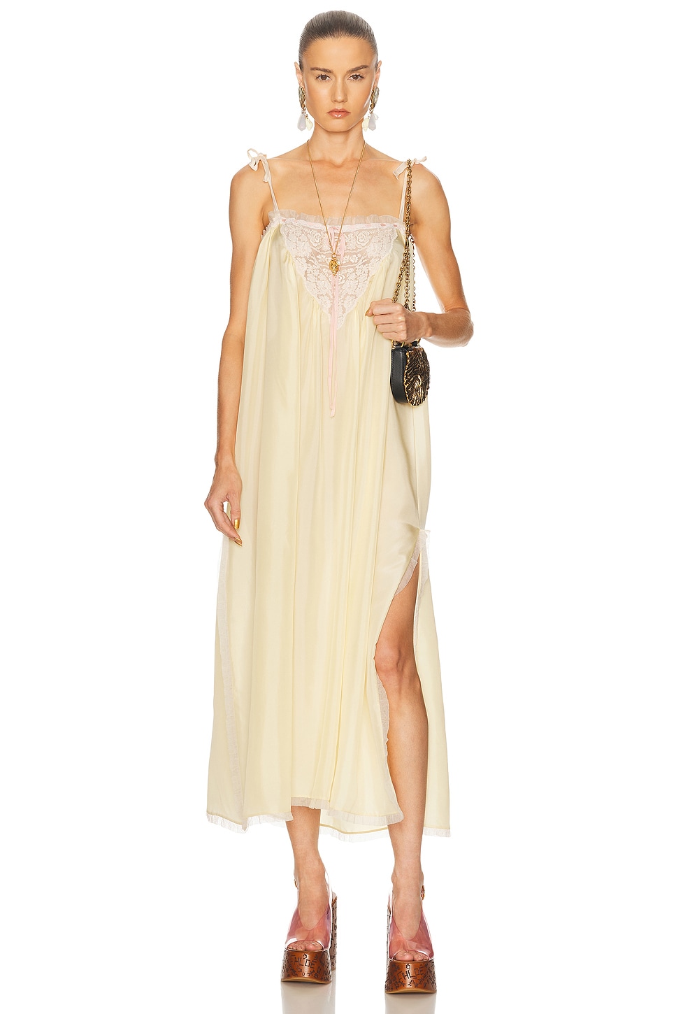 Chloé Ruffled Lace Midi Dress