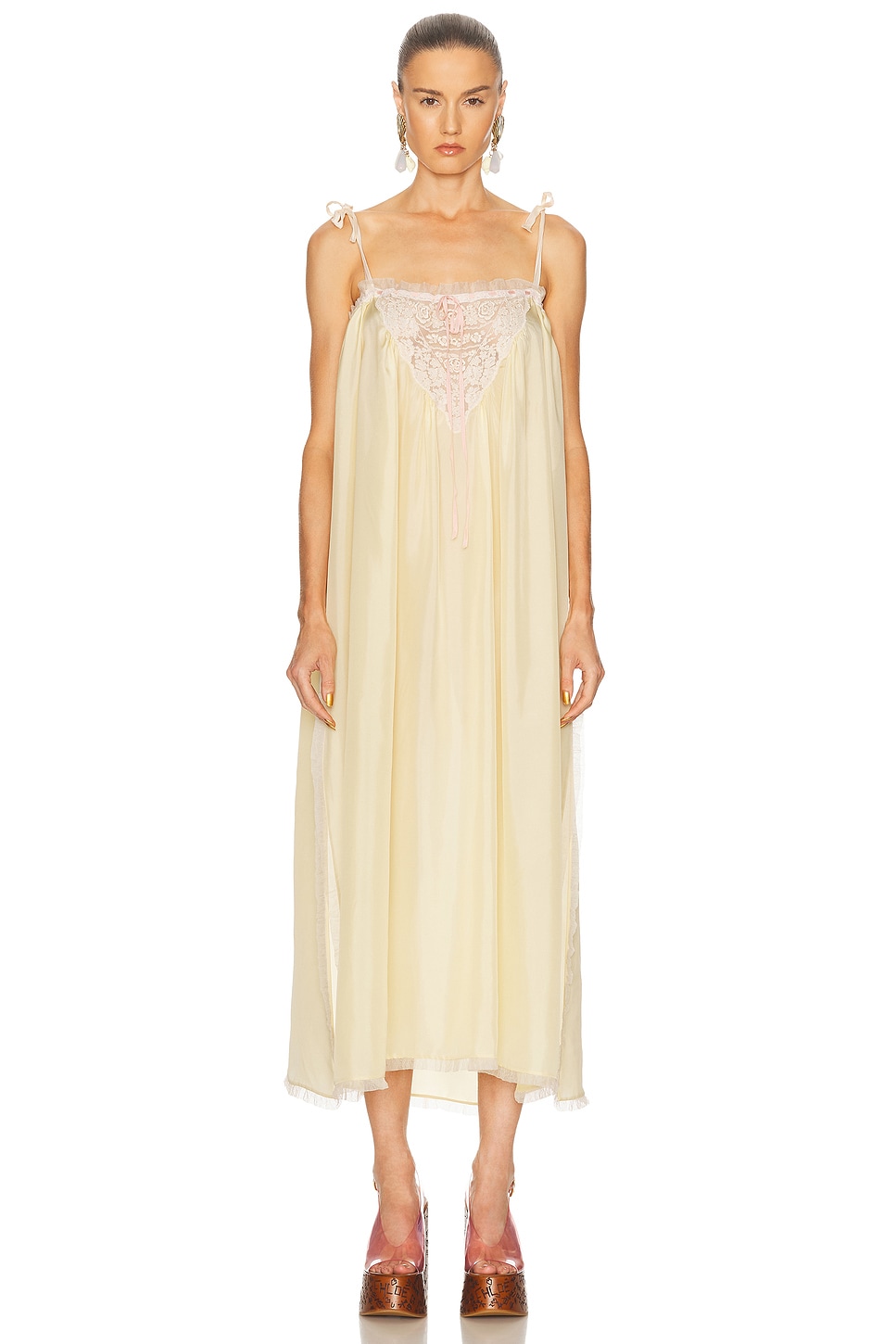 Chloé Ruffled Lace Midi Dress