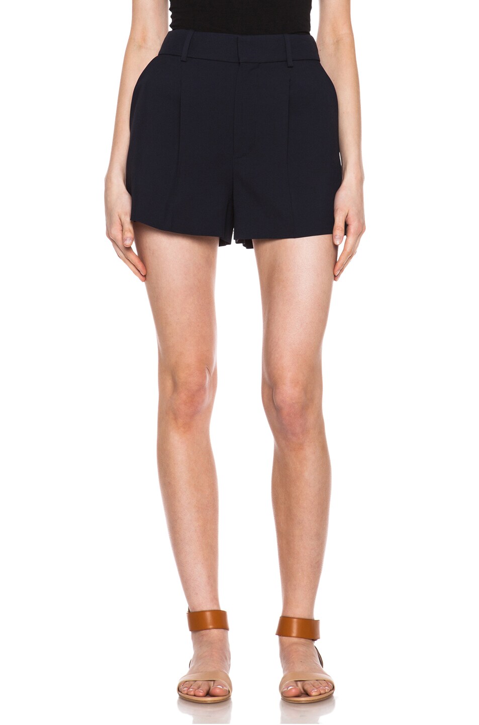 Image 1 of Chloe Light Cady Acetate-Blend Shorts in Ultra Marine