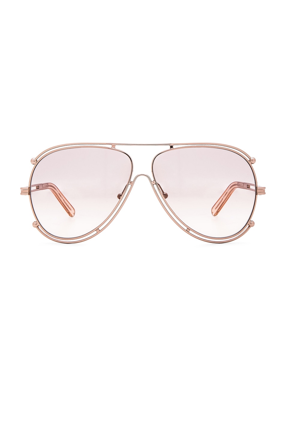 Image 1 of Chloe Isadora Aviator Sunglasses in Rose Gold & Peach