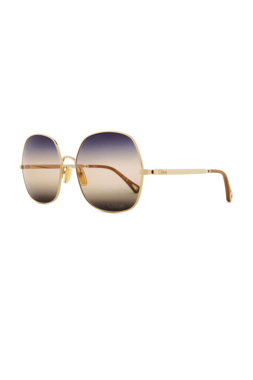 Chloé Aly Sunglasses In Gold & Blue
