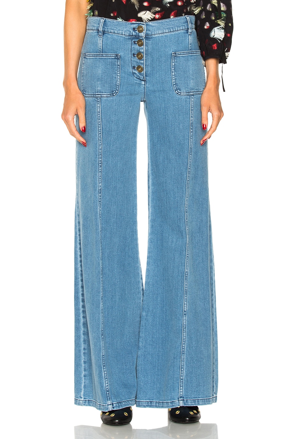 Image 1 of Chloe Stretch High Waisted Jeans in Denim Blue