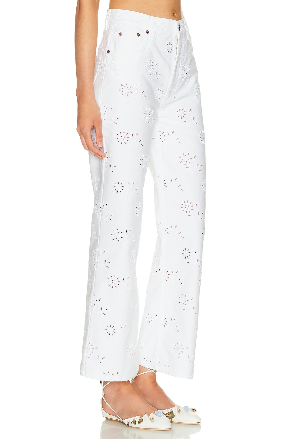 Chloé Denim Straight Leg Pant In White