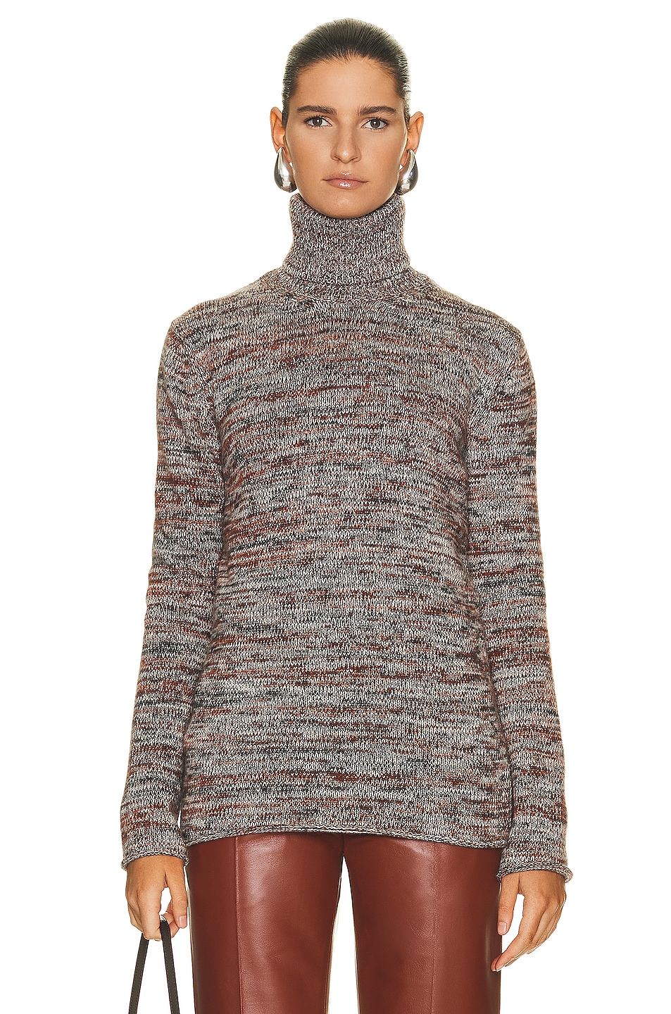 Image 1 of Chloe Cashmere Tweed Sweater in Stone Grey