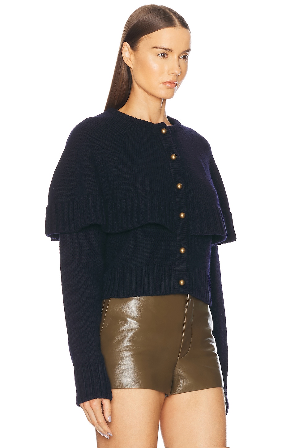 Shop Chloé Wool Cashmere Knit Cardigan In Classic Navy