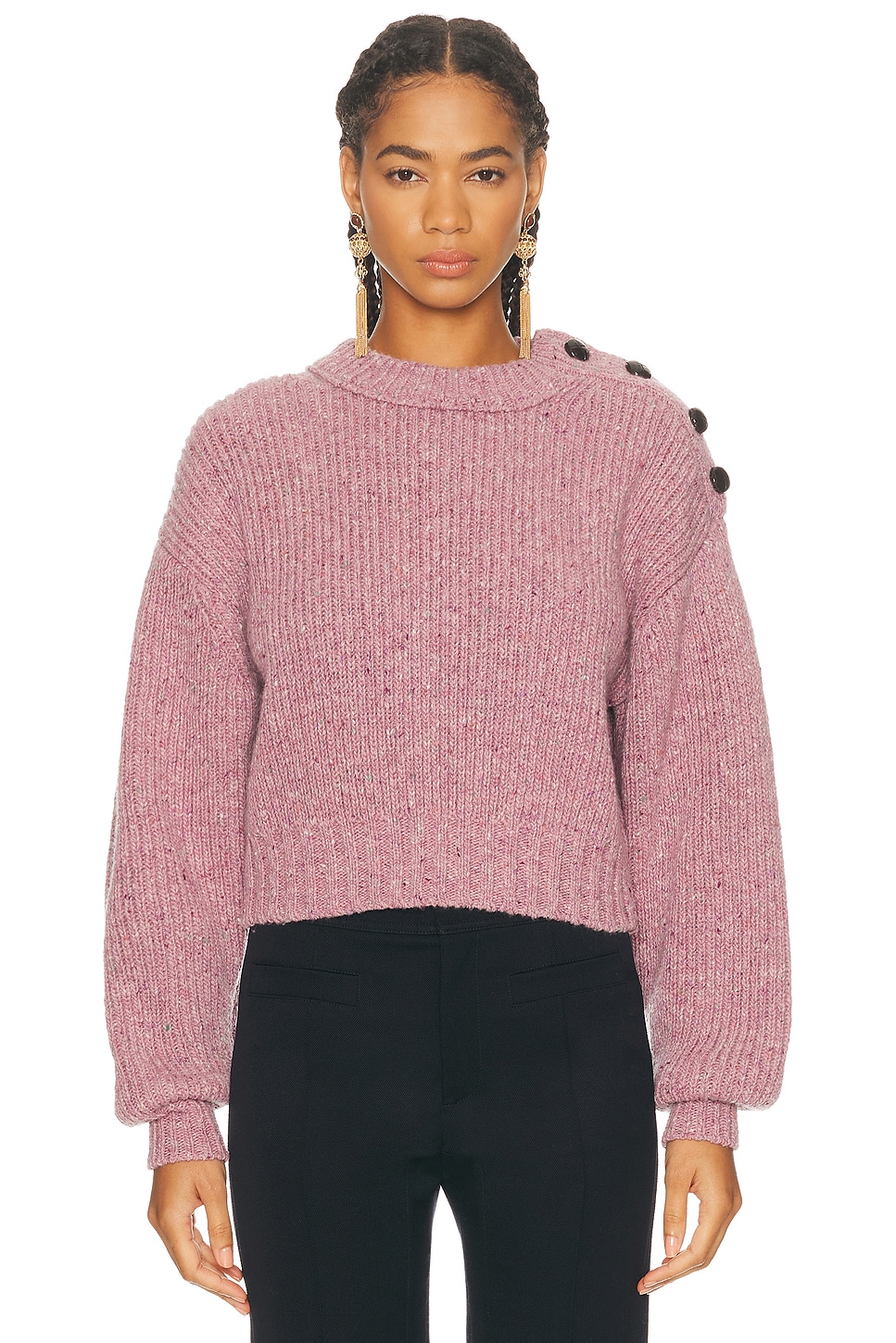 Image 1 of Chloe Mock Neck Sweater in Dreamy Rose