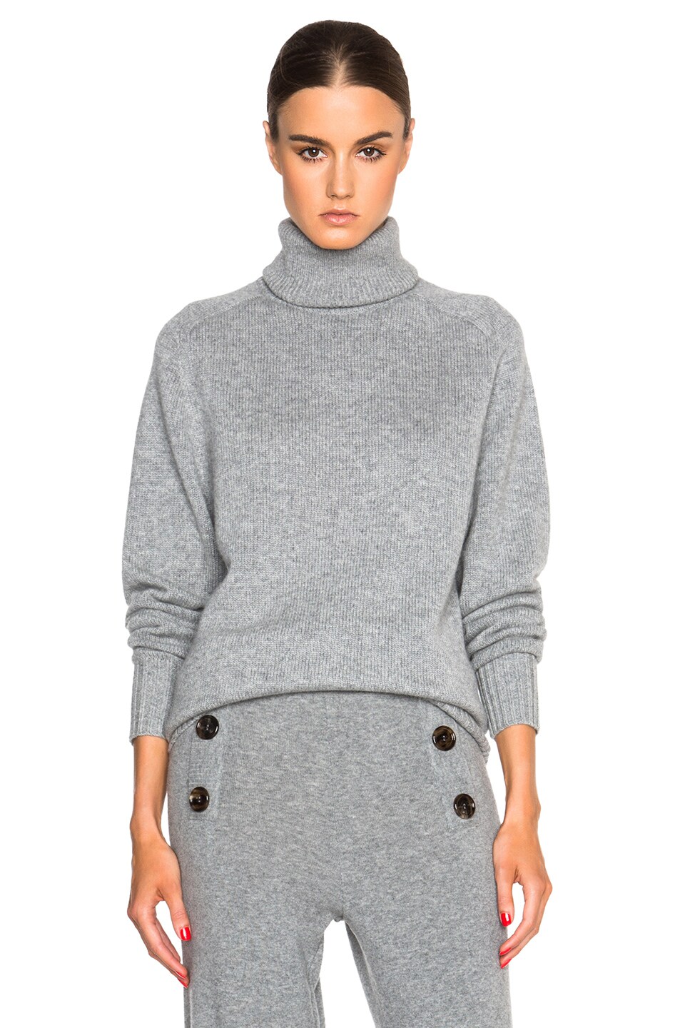 Image 1 of Chloe Iconic Cashmere Turtleneck in Pearl Grey