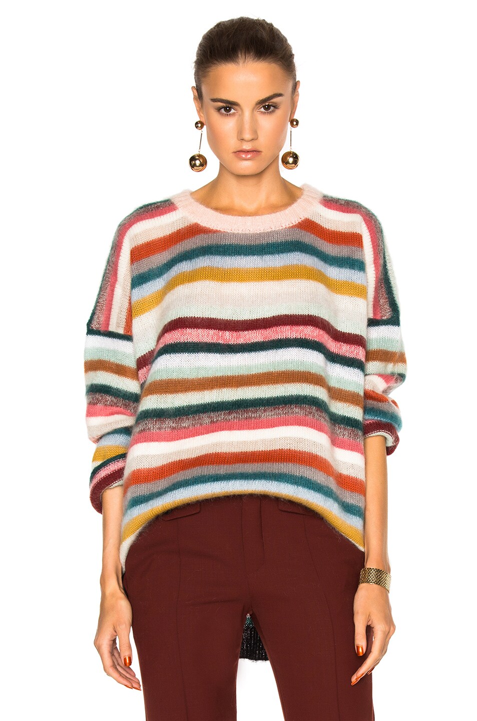 Image 1 of Chloe Brushed Mohair Sweater in Pastel Multi
