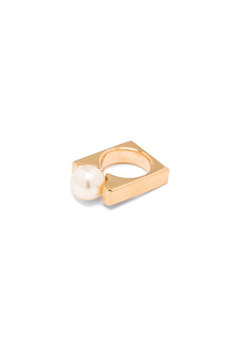 Image 1 of Chloe Brass Darcey Ring in Pearl