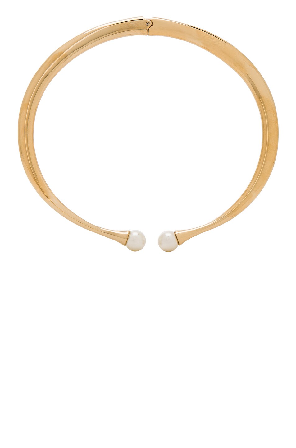 Image 1 of Chloe Darcey Rigid Necklace in Gold & Pearl