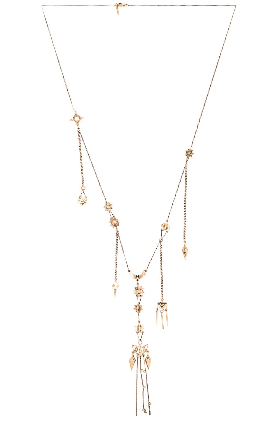 Image 1 of Chloe Layton Long Pendant Necklace in Golden Brass