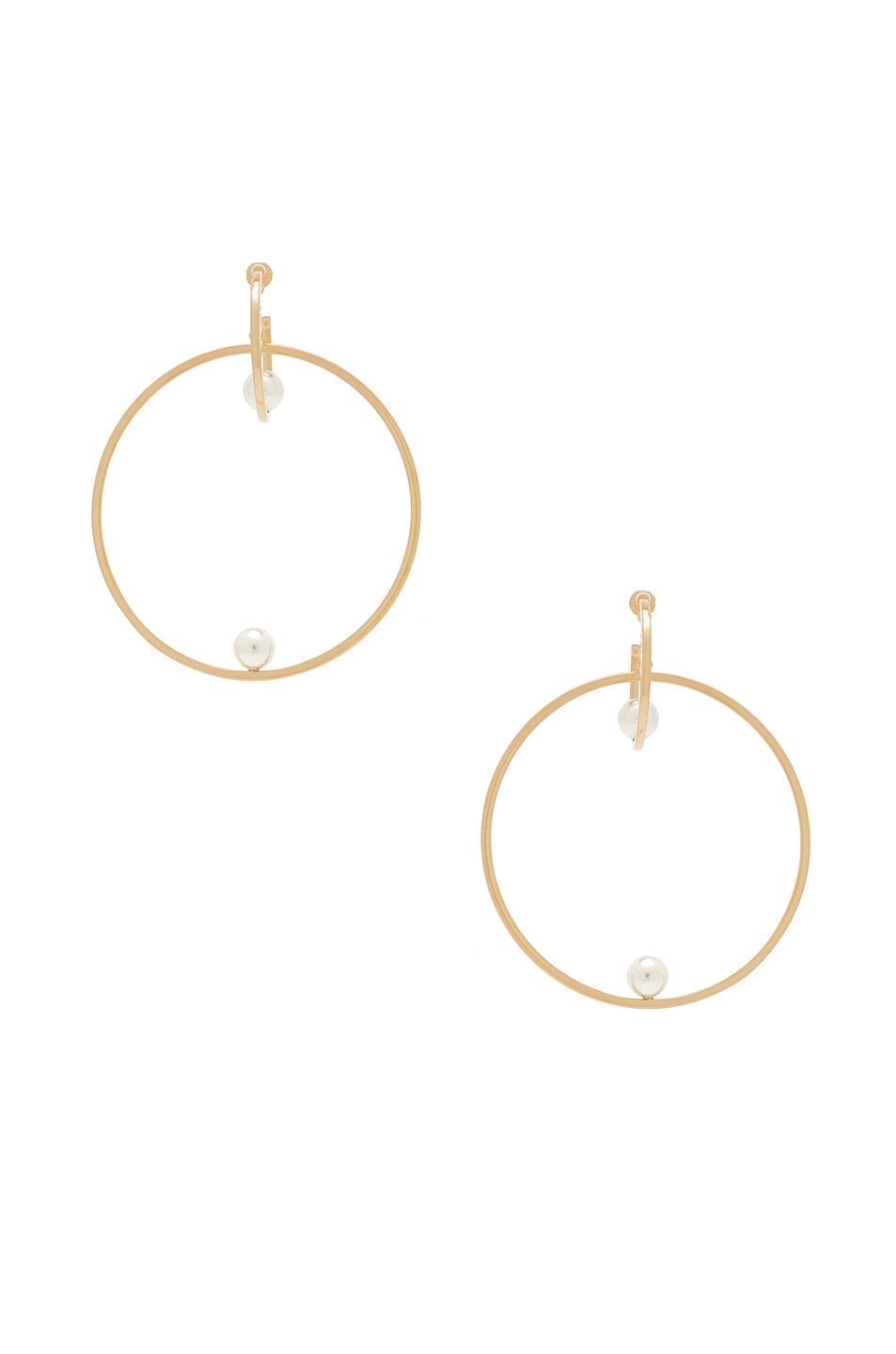 Image 1 of Chloe Darcey Hoop Earrings in Gold & Pearl