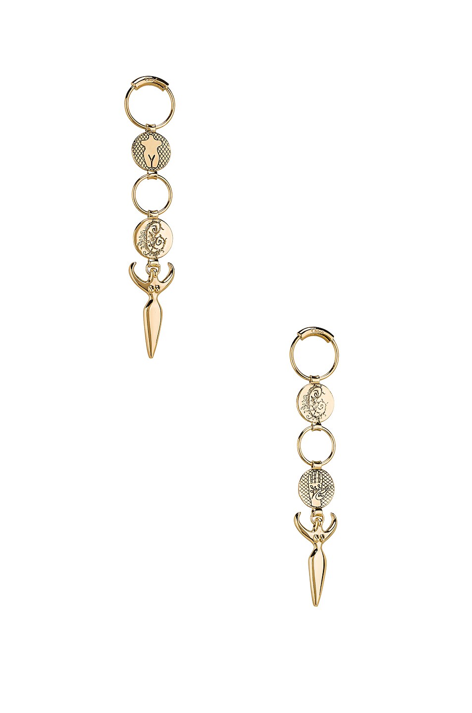 Image 1 of Chloe Charm Earrings in Gold