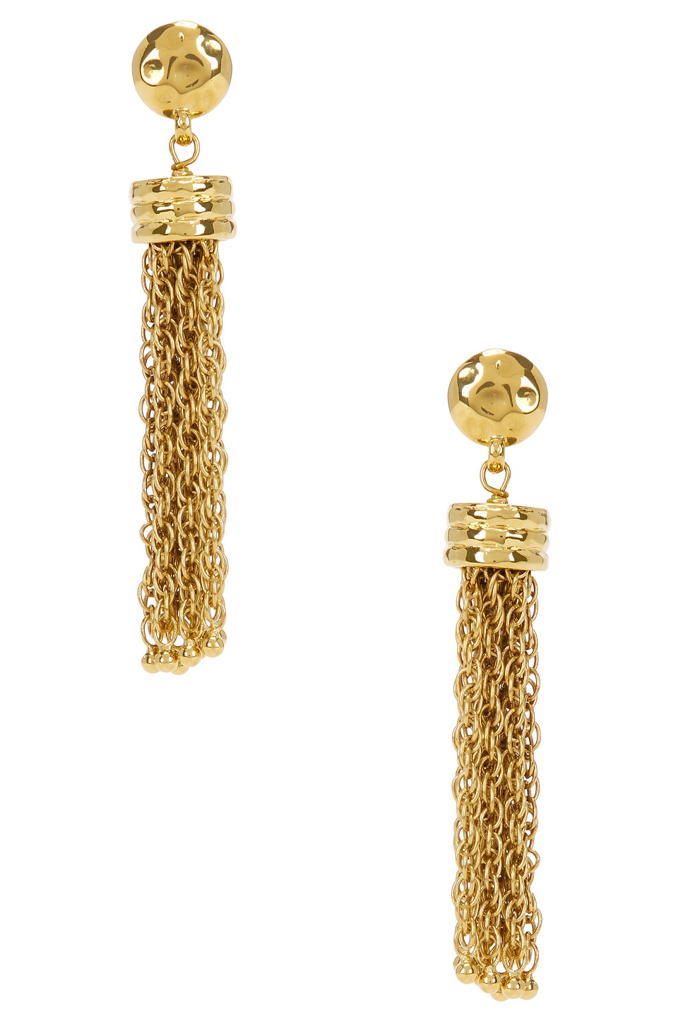 Image 1 of Chloe Pompoms Earrings in Vintage Gold