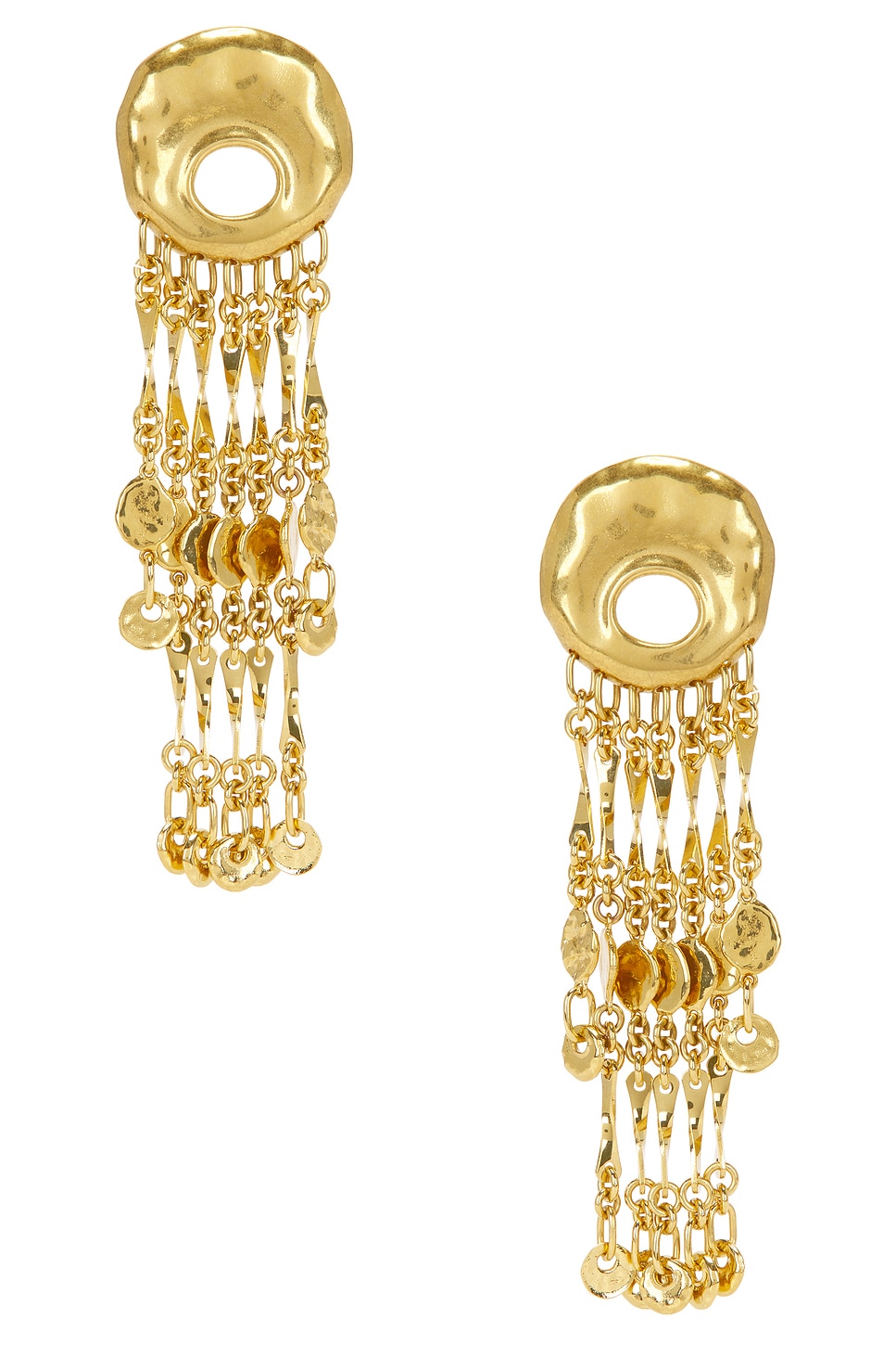 Image 1 of Chloe Dangle Earrings in Vintage Gold