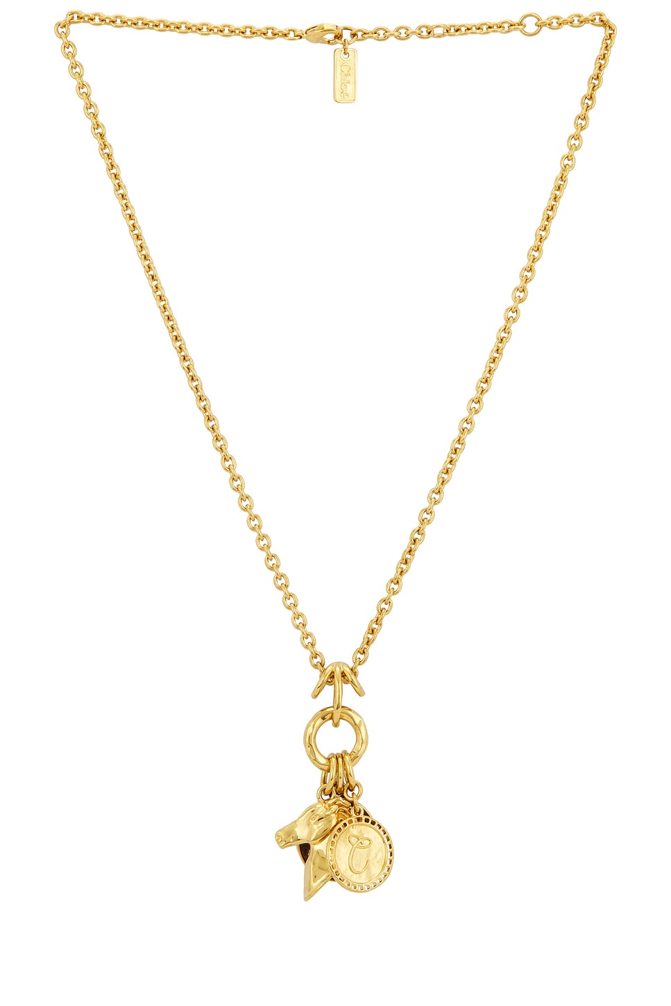 Image 1 of Chloe Charms Necklace in Vintage Gold