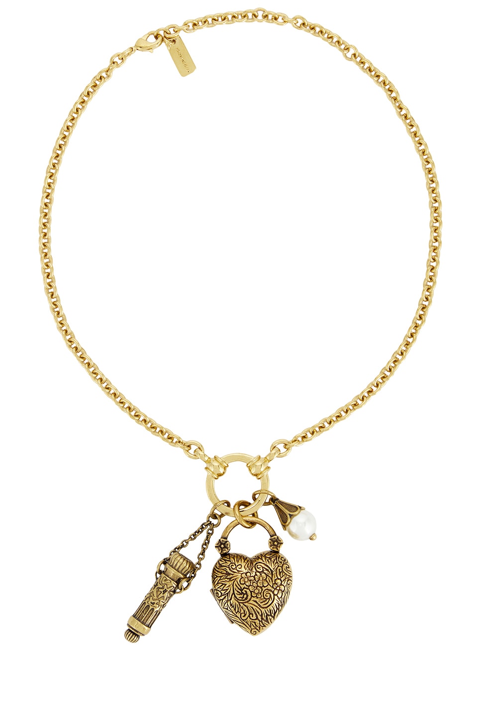 Image 1 of Chloe Charm Pendant Necklace in Vintage Gold
