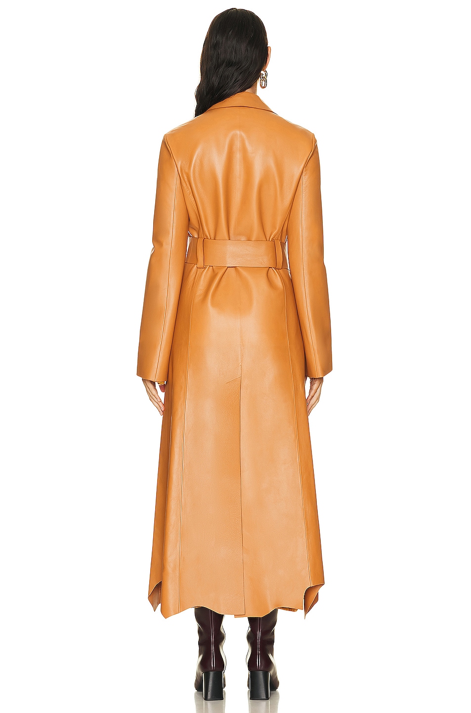 Chloe Leather Coat in Sunset Orange FWRD