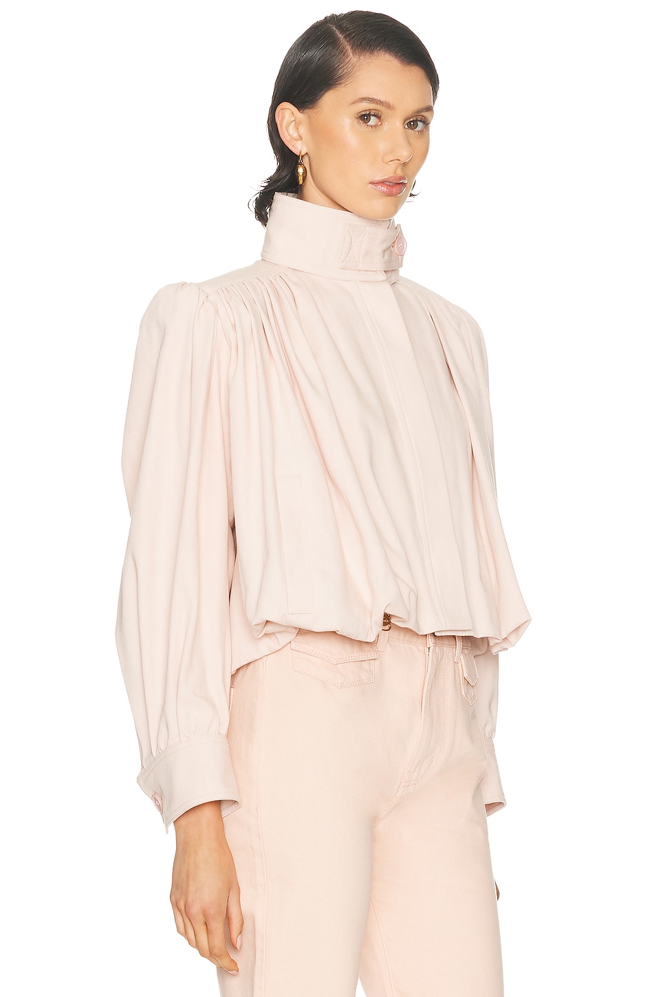 Chloé High Neck Cropped Jacket In Neutral