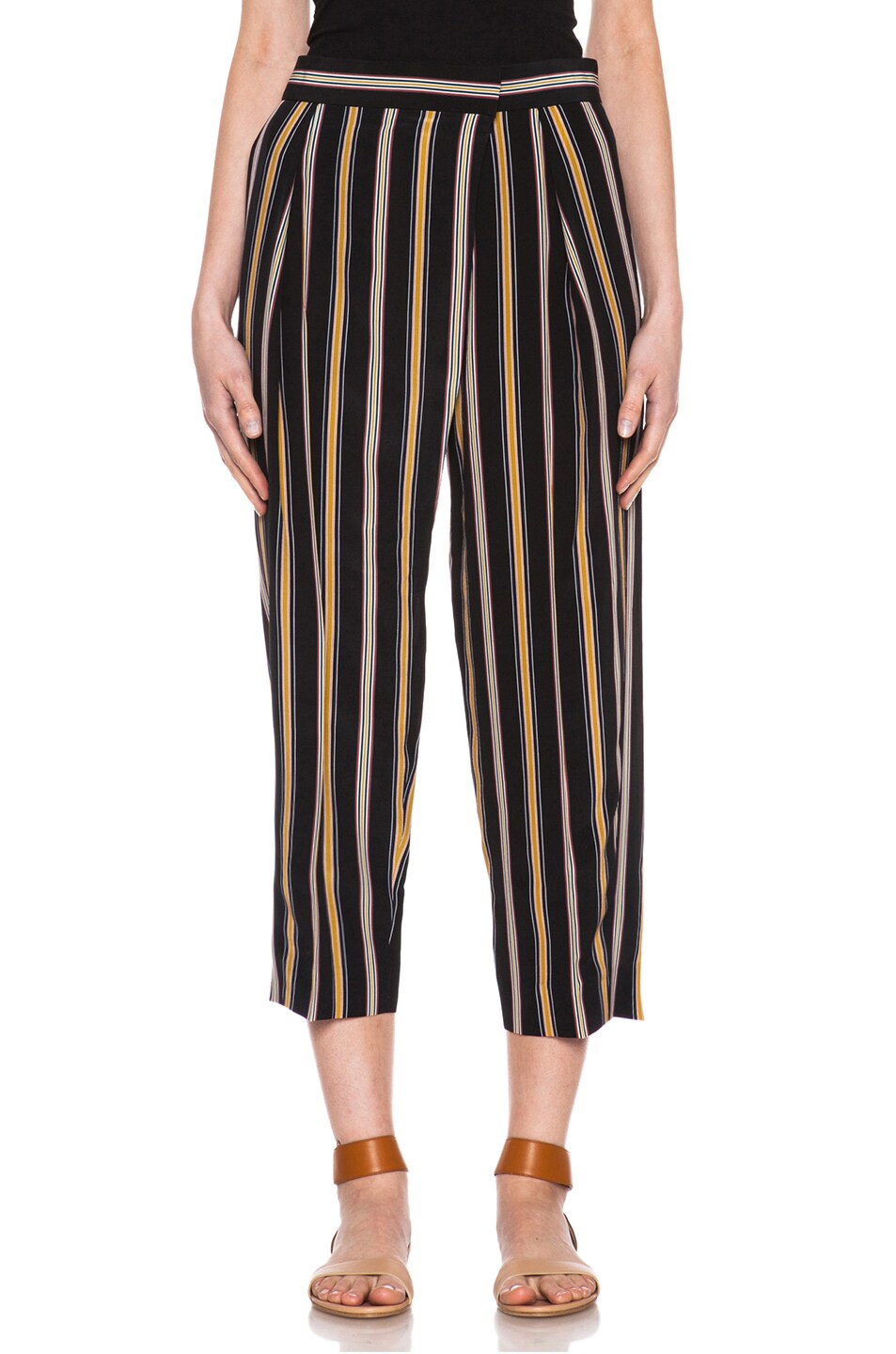 Image 1 of Chloe Rough Stripes Silk Pants in Multi