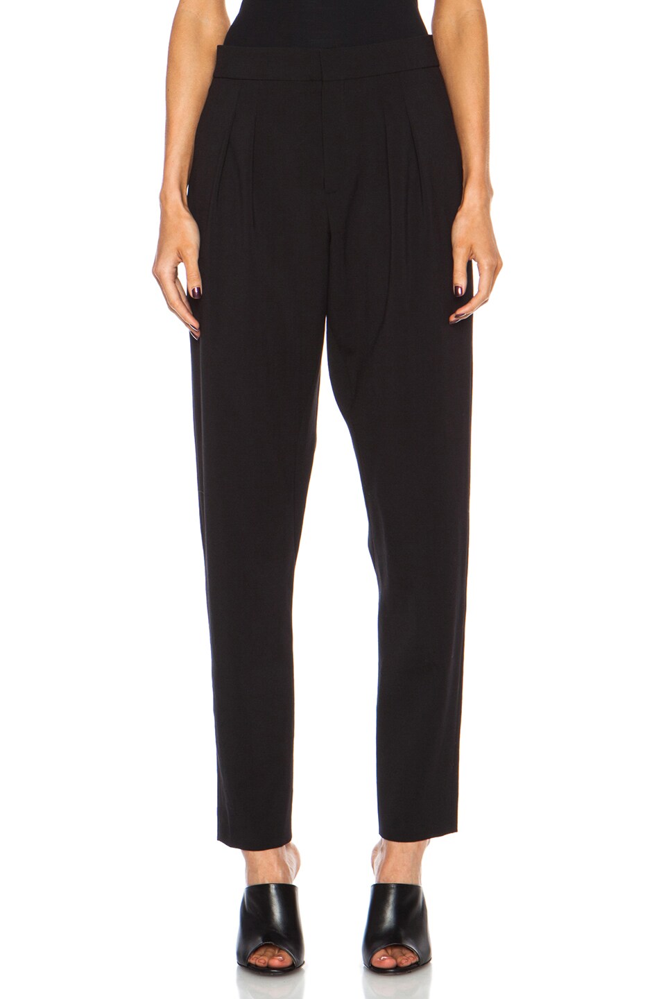 Image 1 of Chloe Stretch Wool Canvas Pant in Black