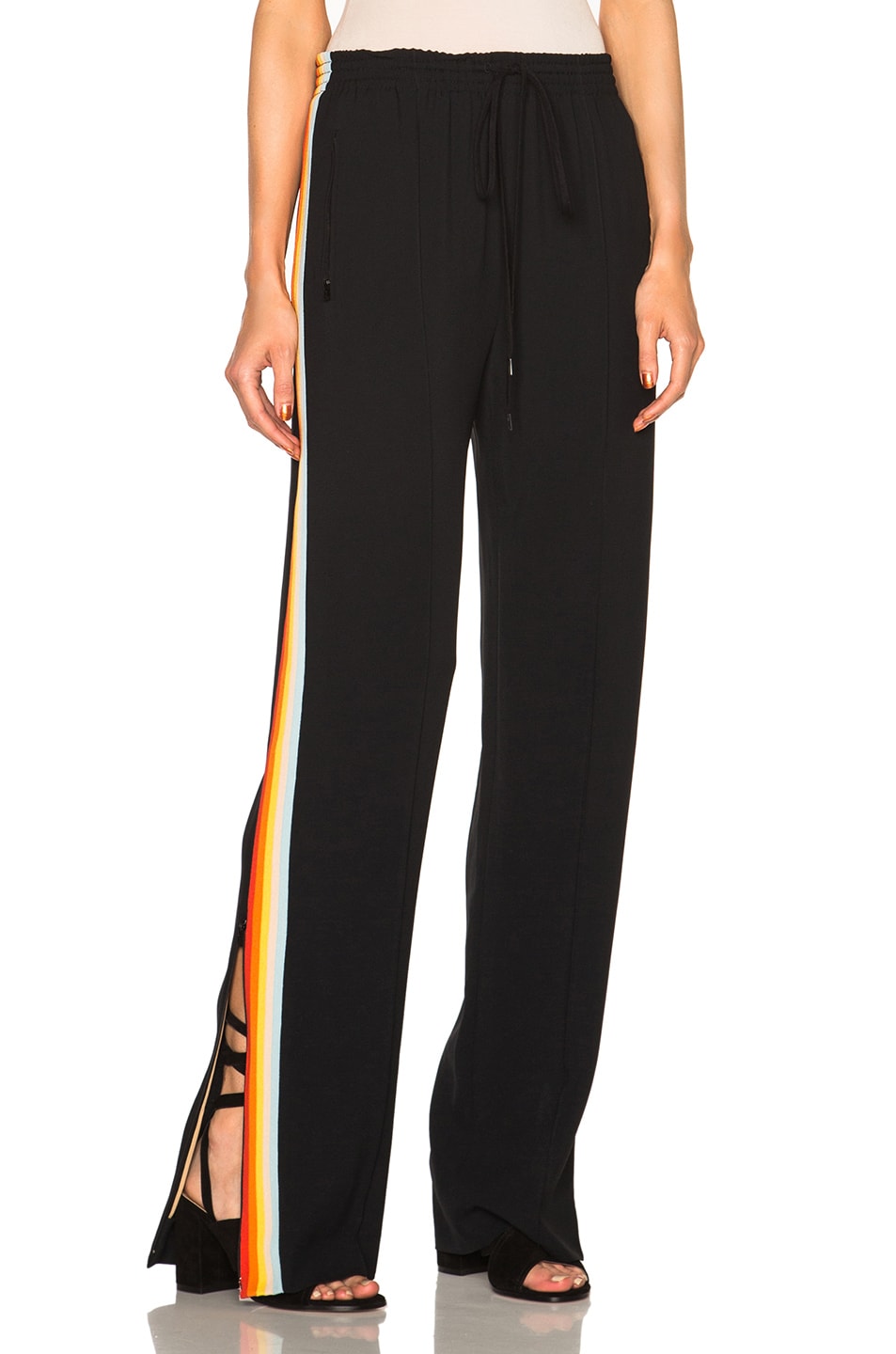 Image 1 of Chloe Light Cady Trousers in Black & Rainbow