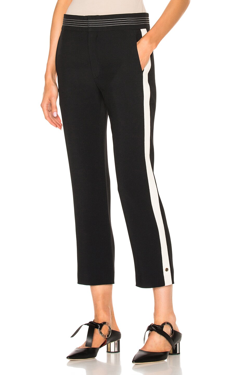 Image 1 of Chloe Light Cady Striped Trousers in Black
