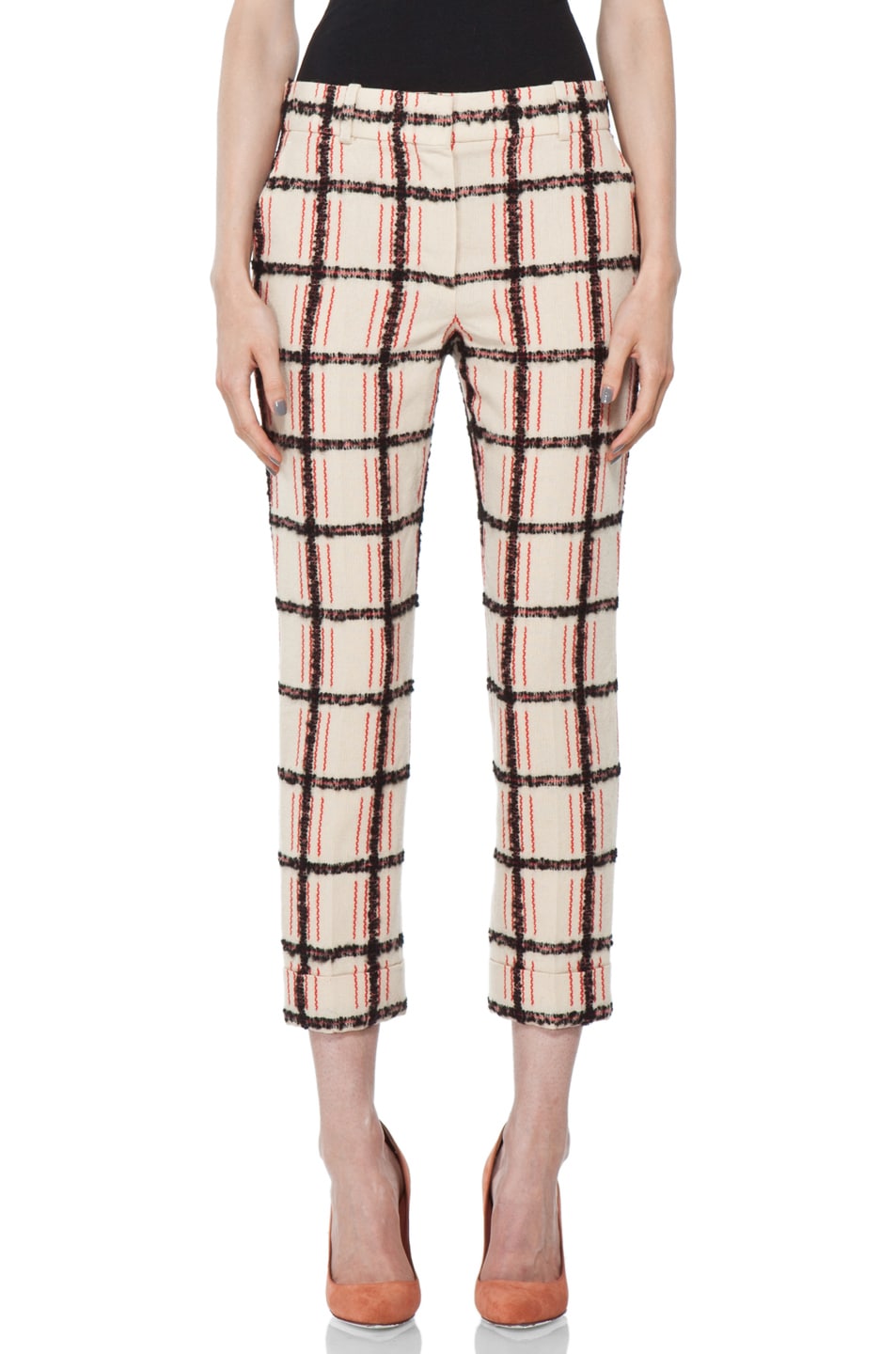 Image 1 of Chloe Plaid Cropped Pant in Multi